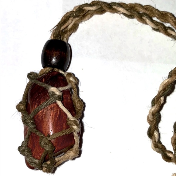 ✨Natural Multi-Earth Color Hemp Crystal Cage Necklaces•Handmade✨ - Picture 1 of 5